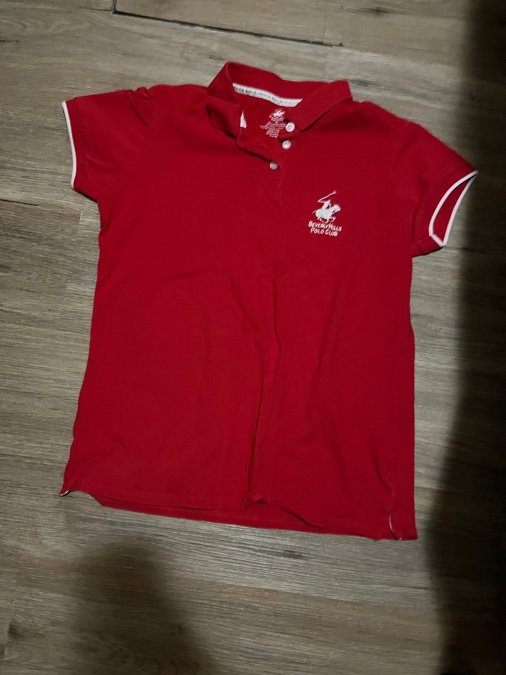 Beverly Hills Polo Club Girls' Red Polo with White Trim